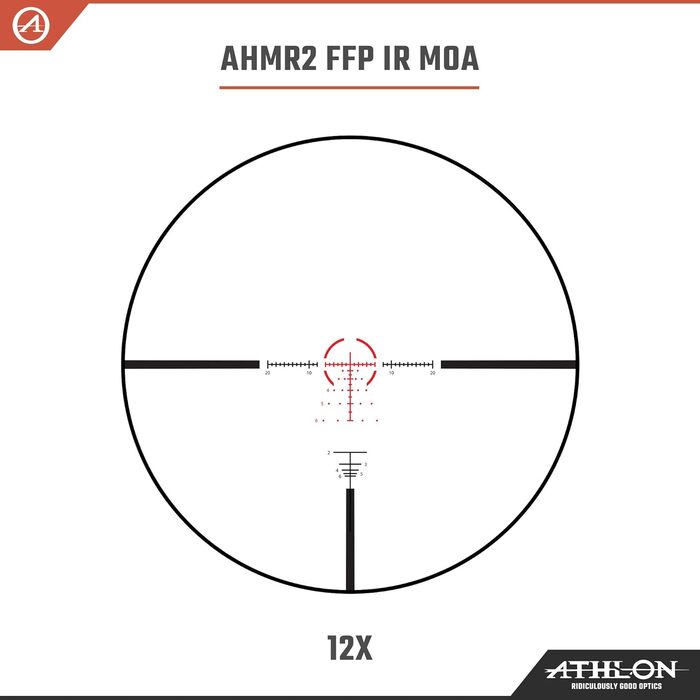 Athlon Optics Helos BTR Gen 2 Rifle Scope First Focal Plane 2-12x42mm Illuminated AHMR2 MIL Reticle Black