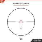 Athlon Optics Helos BTR Gen 2 Rifle Scope First Focal Plane 2-12x42mm Illuminated AHMR2 MIL Reticle Black