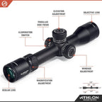 Athlon Optics Helos BTR Gen 2 Rifle Scope First Focal Plane 2-12x42mm Illuminated AHMR2 MIL Reticle Black