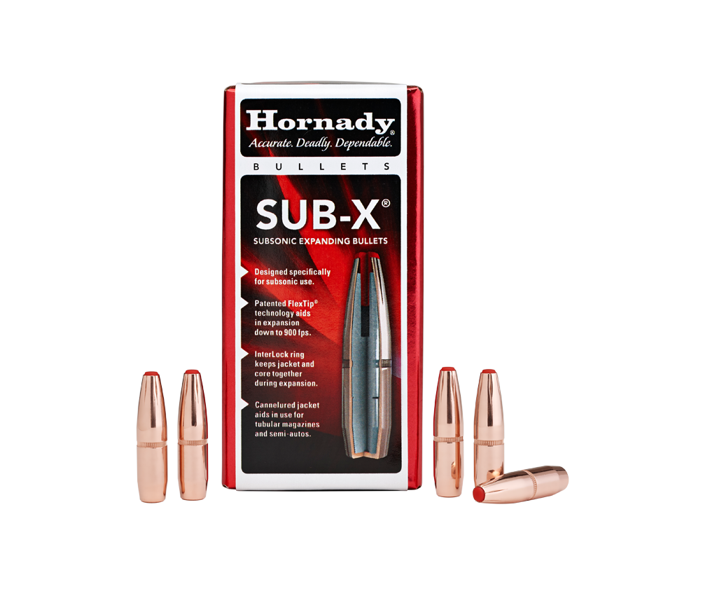 Hornady .308 Diameter 190 Grain Polymer Tip Sub-X 100 Count Bullets (300 AAC Blackout)