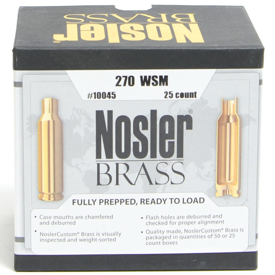 Nosler Unprimed Brass 270 WSM(25) | Powder Valley