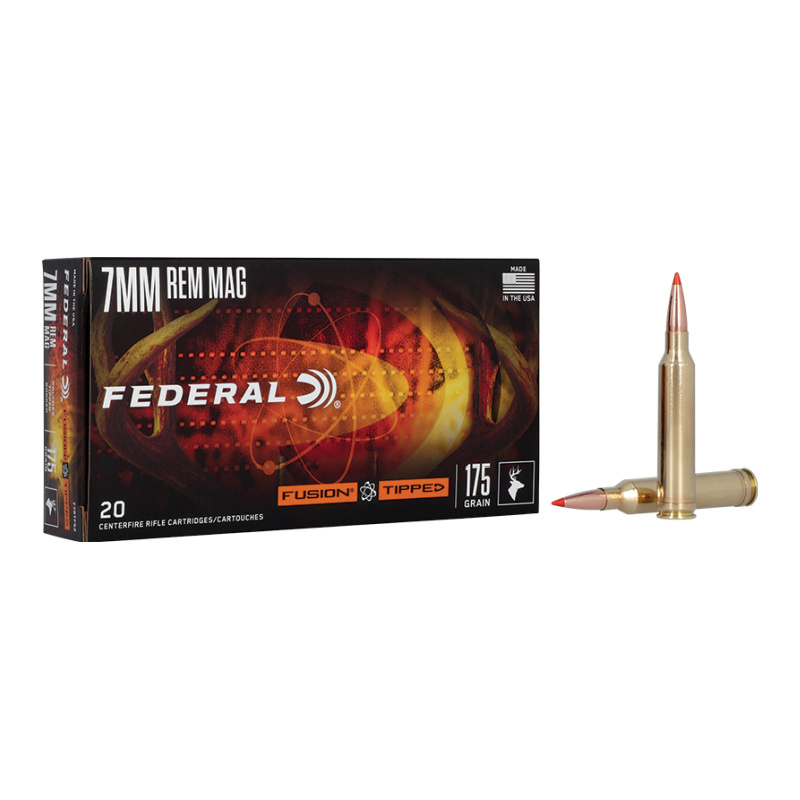 Federal Fusion Tipped Ammunition 7mm Remington Magnum 175 Grain Polymer ...