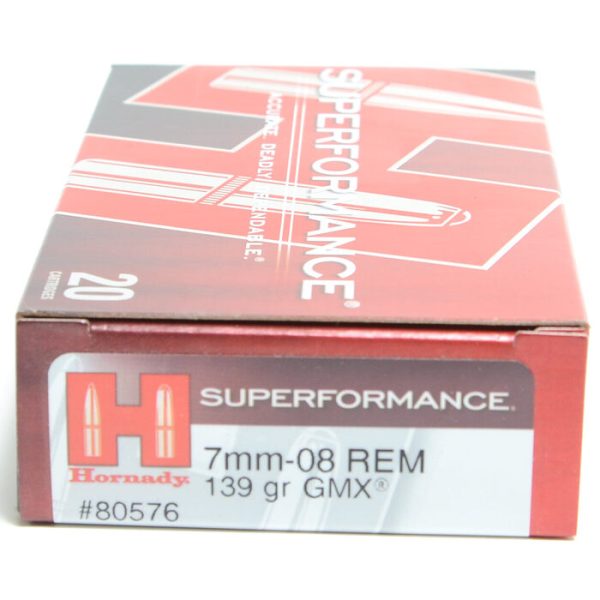 Hornady  Superformance Ammunition 7mm-08 Remington 139 Grain GMX Polymer Tip Box of 20